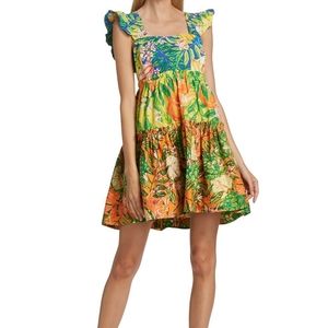 Farm rio Caipirinha Tiered Cotton Minidress